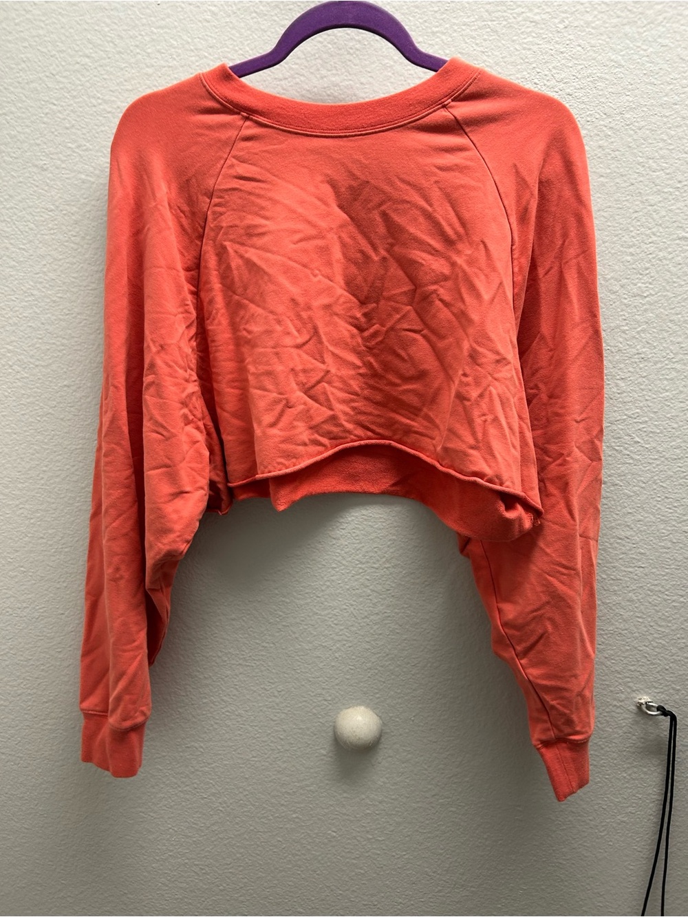 ALO Yoga Coral Cropped Long-Sleeve Pullover